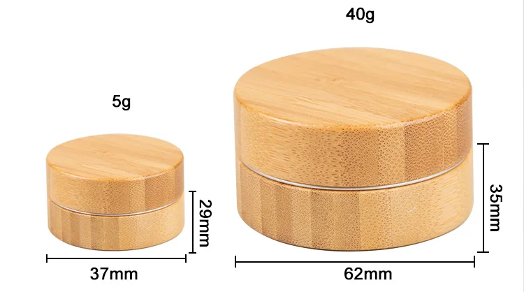 
Luxury cosmetic packaging massage cream aloe vera gel face cream refillable 5 40 g cream lotion cosmetic jar bamboo 