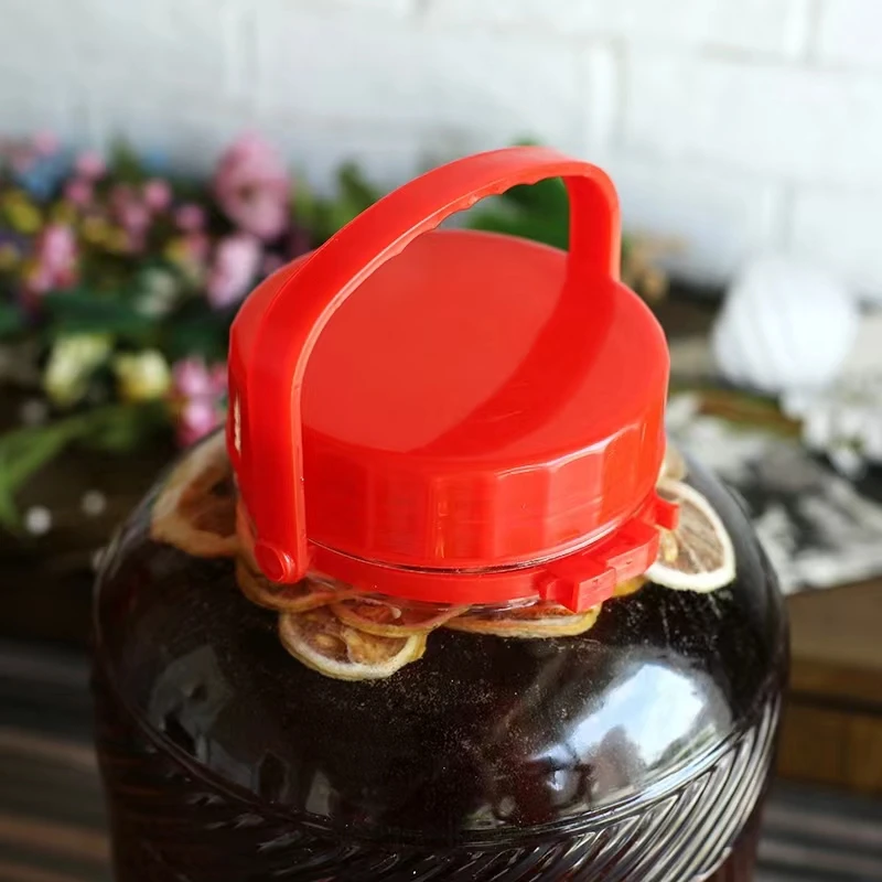 Wide Mouth 5 Gallon Glass Mason Plum Jar With Plastic Lid With Handle For Fermentation