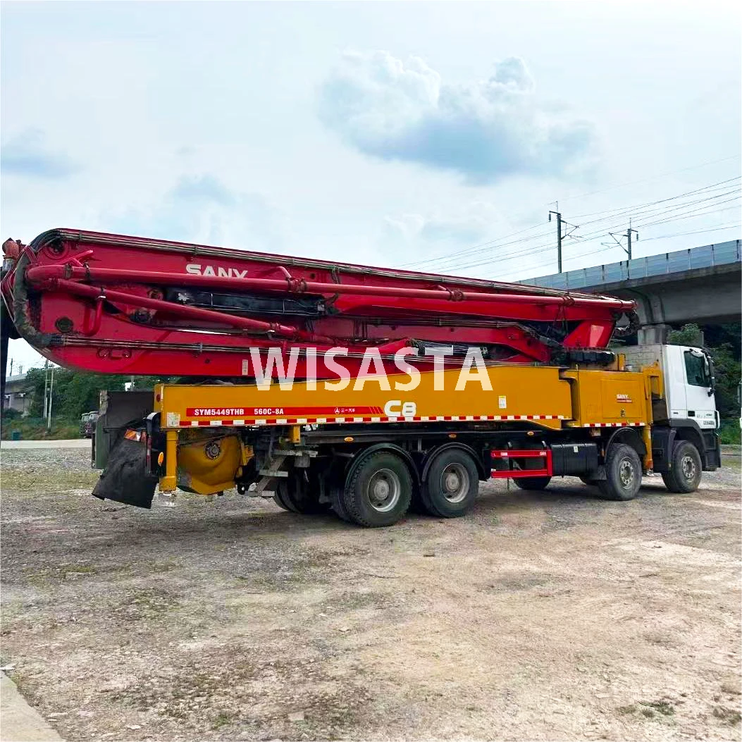 2019 Year SANY 56m Truck Mounted With Benz Chassis 4-Axles Second Hand Hydraulic Piston Used Concrete Pump Truck