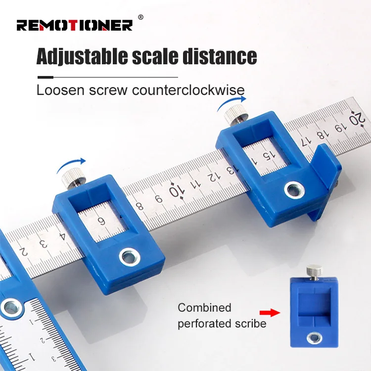 Cabinet Template Tool Punch Locator Drill Guide Wood Drilling Dowelling Guide Cabinet Hardware Jig