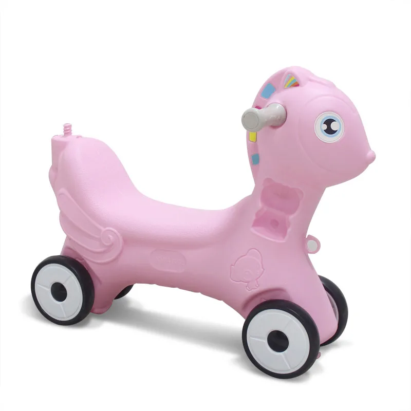 Kindergarten Cartoon Baby Indoor Plastic Toy Multifunctional Slide 3 In 1 Rocking Horse