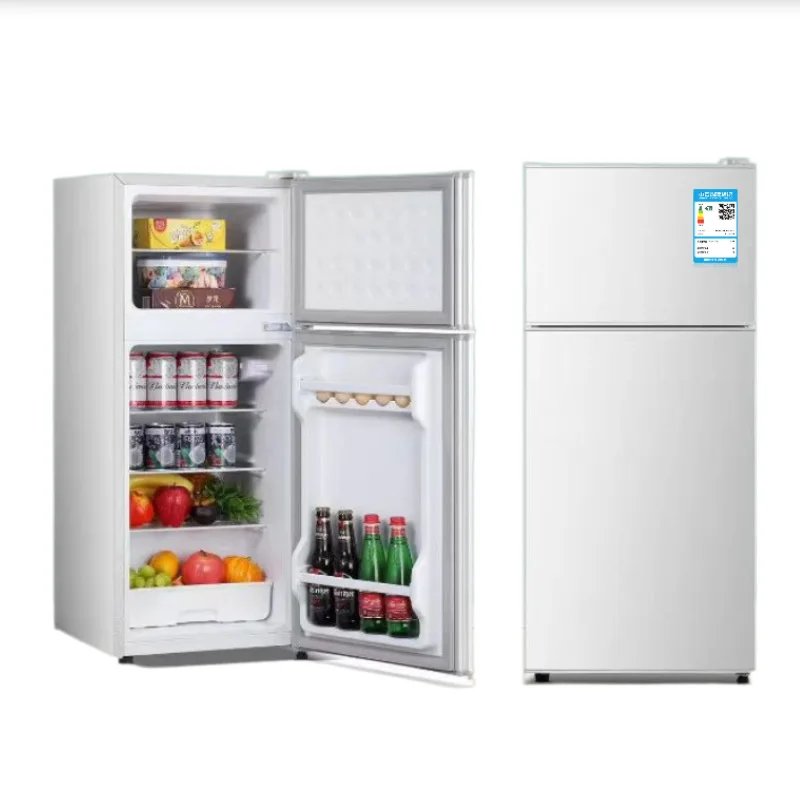 Vertical household double door cabinet refrigerator with large capacity, energy-saving and compact refrigerator freezer