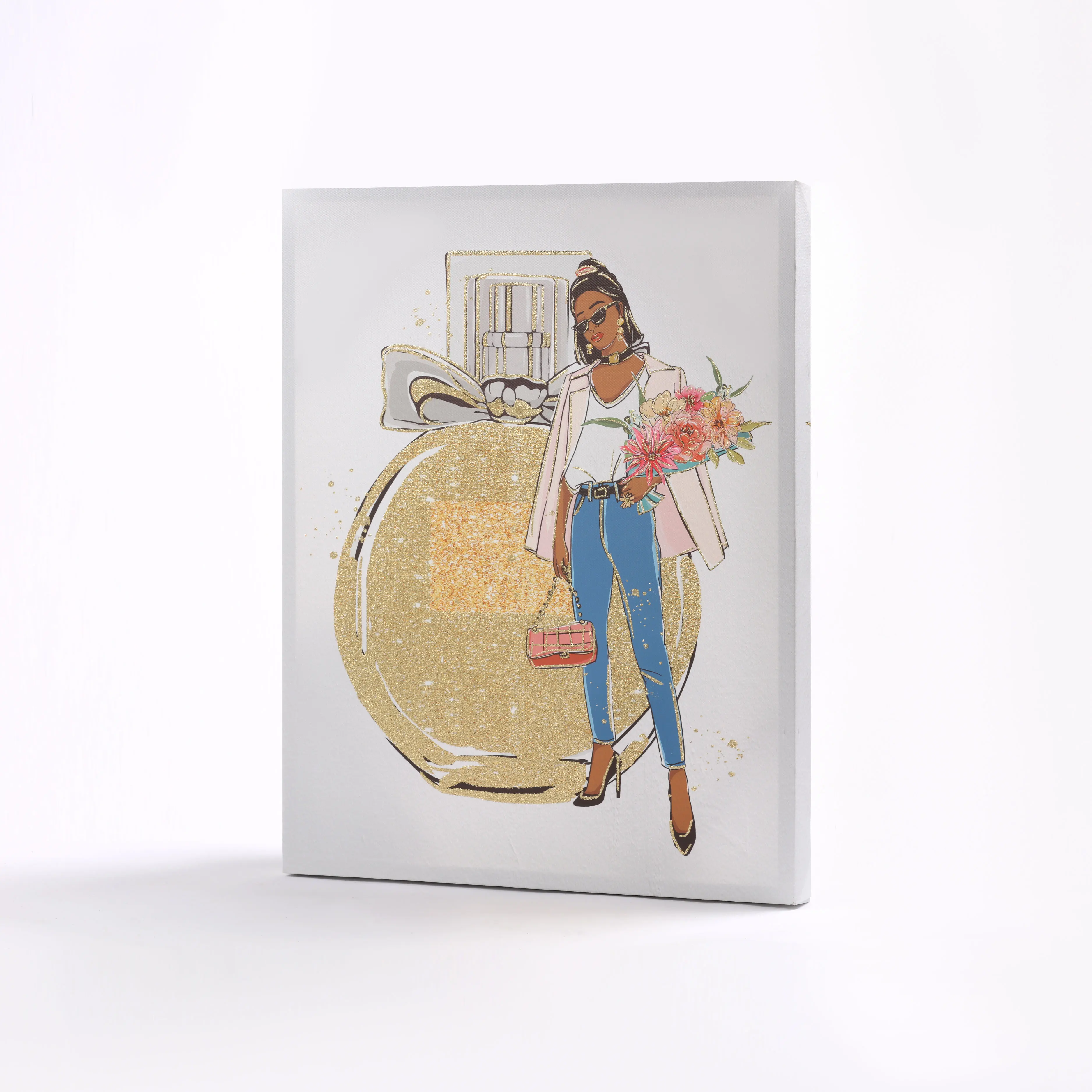 Black Woman Wall Art African Still life Perfume Bottle Canvas Print Beauty Contemporary Art Printing Painting