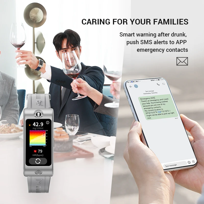 M-90 X ROCAR Newest Wearable Touch Screen Alcohol Detector for Traffic and Alcohol Monitor