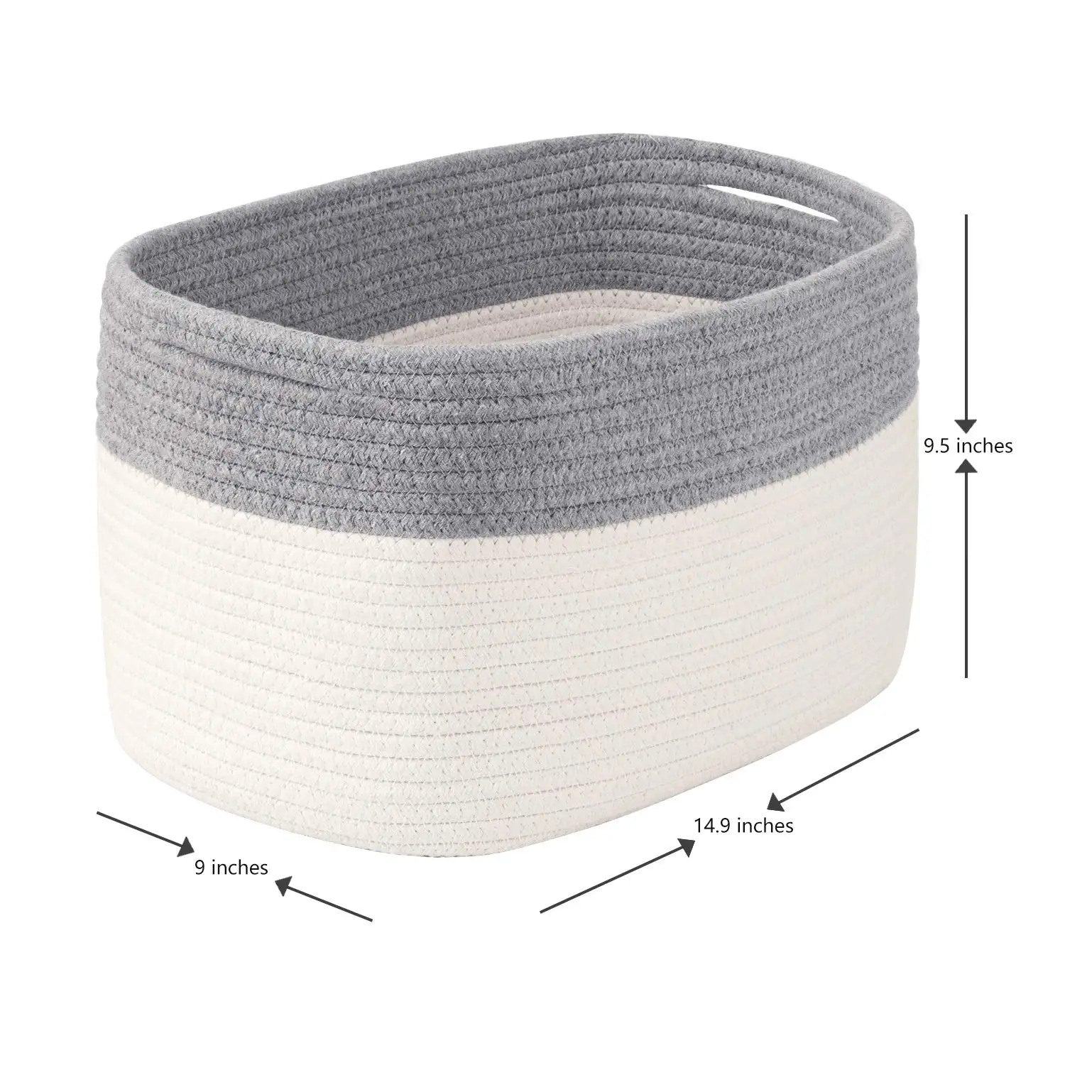 
Cotton Rope Storage Baskets Set of 3 Storage Bins Organizer Decorative Woven Basket for Nursery Baby Clothes, Toy, Makeup 