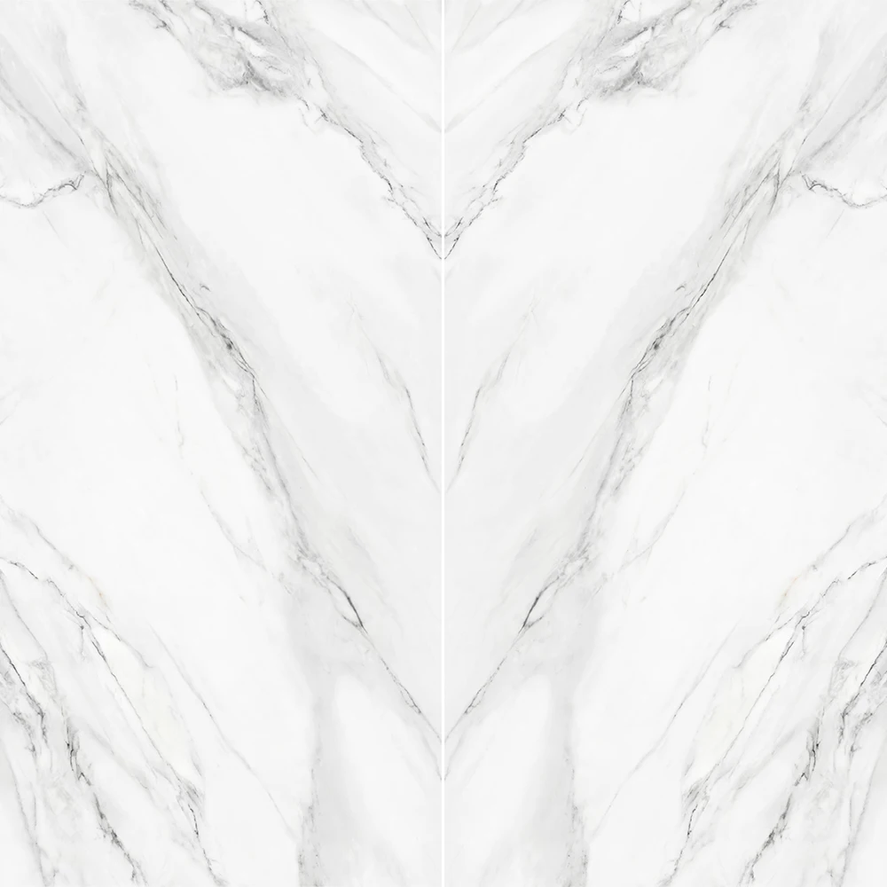 1600*3200*12mm silky finish kitchen island top book match calacatta white large size porcelain slab