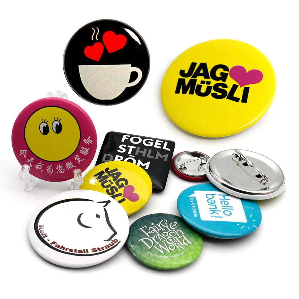 Hot selling 3 inch Custom White Blank MDF Round Circle Advertising Name Button Pin Badge For Sublimation