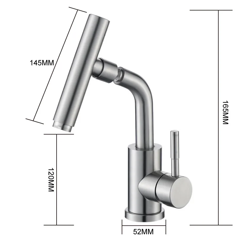 Model hotel hot and cold water stainless steel 304 brushed nickel  1 hole mounted bathroom sink faucet