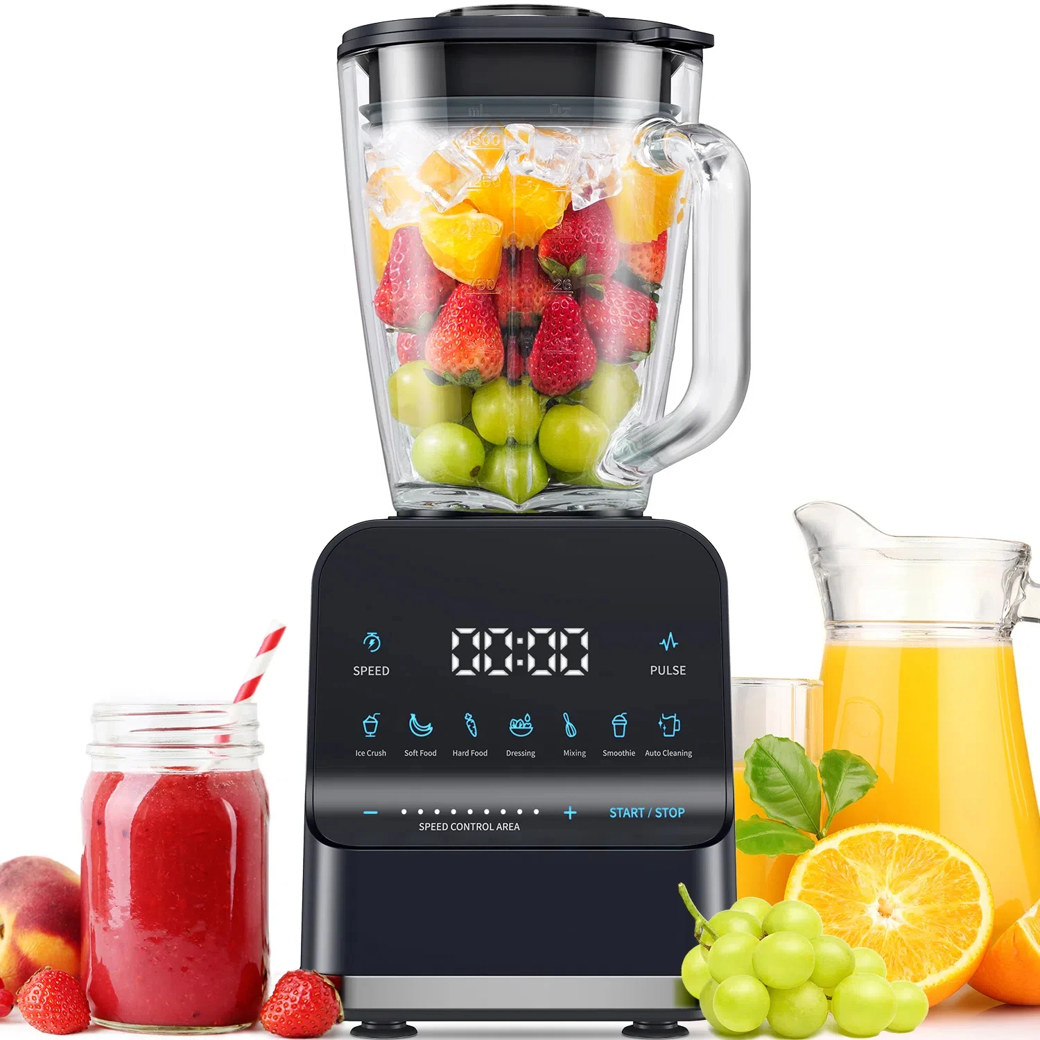 Smooth Blends Frappés Salsas Personal Blender 1400 Watts Intelligent Touchscreen 7 Settings Professional Blender