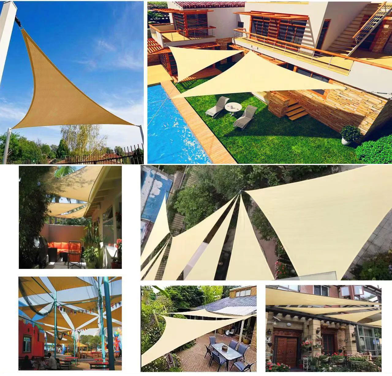 Outdoor Sun Shade Sail Triangle Rectangle Square Canopy Patio Backyard Lawn Garden Outdoor shade net