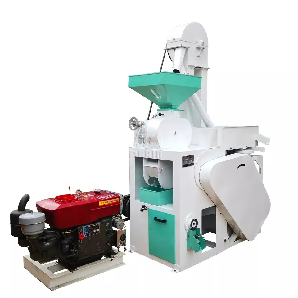 400-500kg/h Diesel engine driven rice mill compact rice processing machine small scale rice mill machine