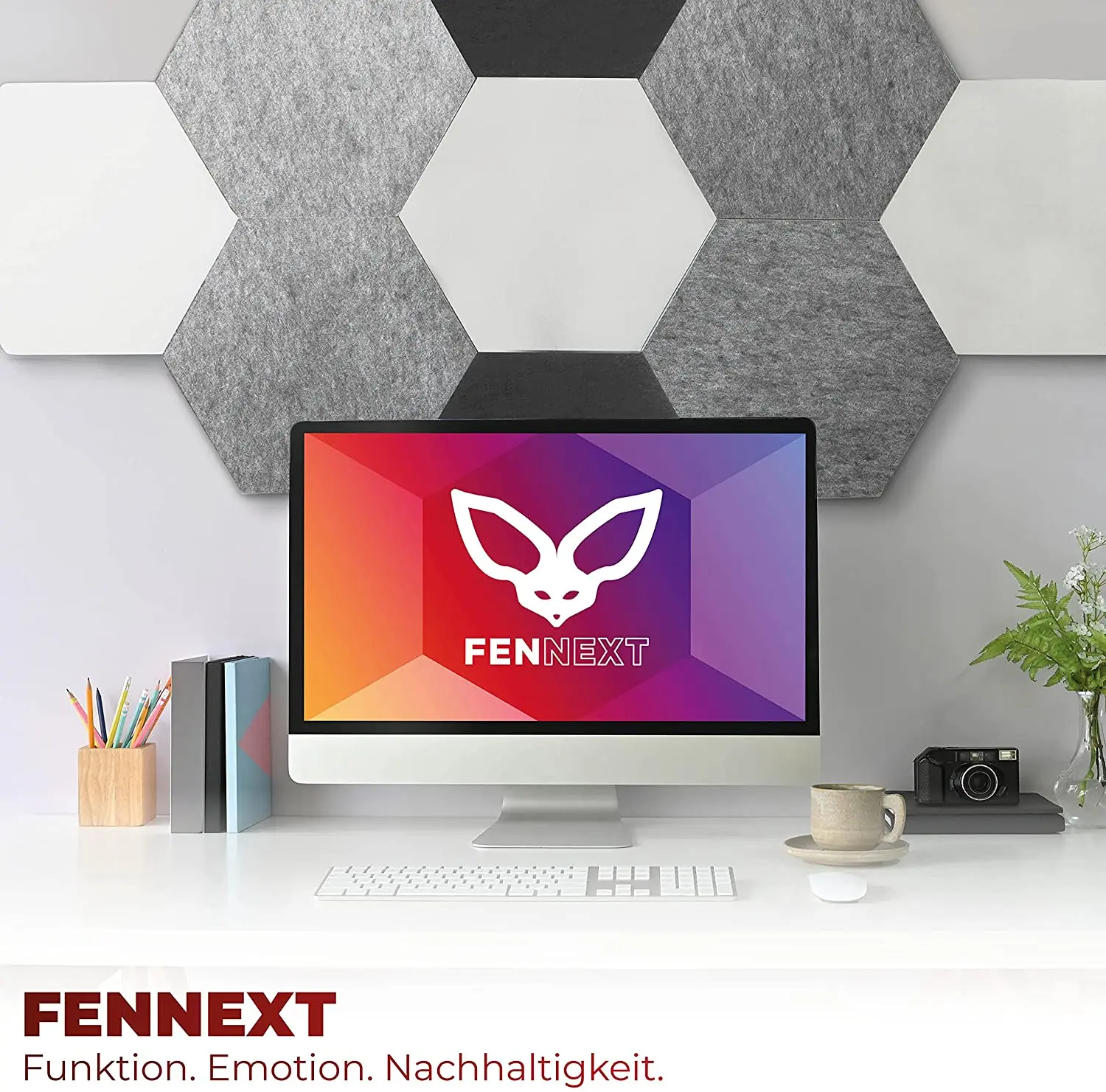 Pet Felt Sound Proof Wall Panel White Polyester Fiber Hexagon Acoustic Panel