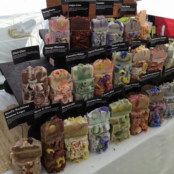 Weddells French Cold Pressed Organic Coffee Private Label Bar Flower Hand made Body artisan brightening Soap