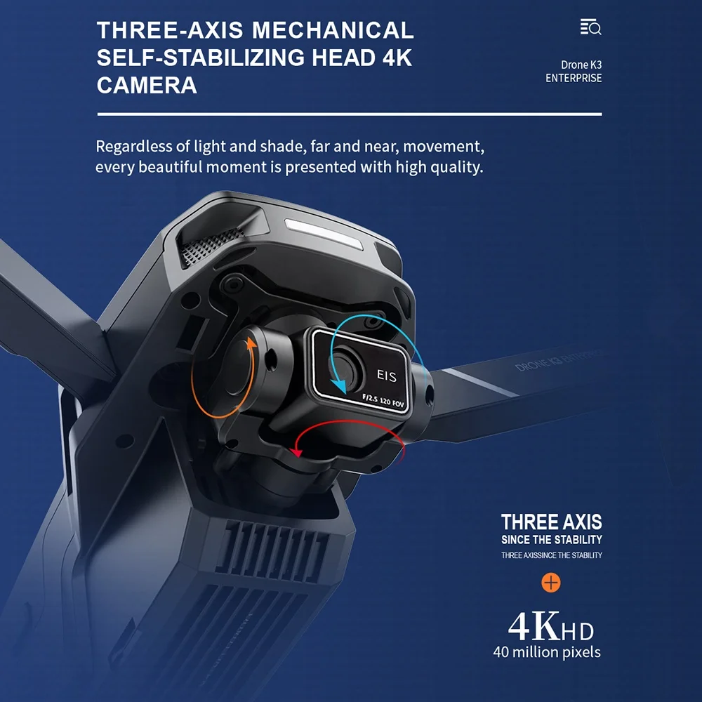 Amiqi K3 30Mins Camera Drone 6K Gps Professional With Three Axis Gimbal Quadcopter Brushless 5G 1Km Long Distance Dron Rc Toys