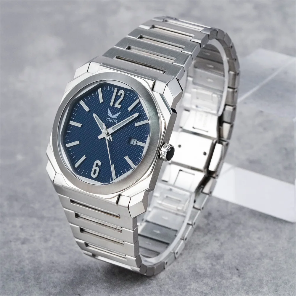 Business 38mm Caes Luminous Luxury Wristwatches Date Calendar Water Resistant Square Watch Steel Quartz Mens Watches
