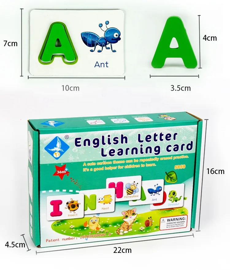 custom learning kids educational puzzle cards with  box pack