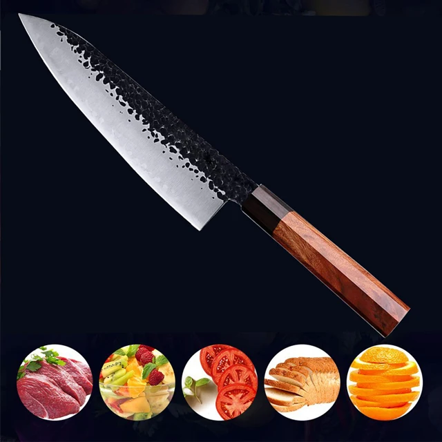 Amazon hot selling Japanese chef knife 9 inch Damascus santoku knife with wooden handle