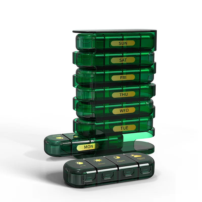 large 28 compartment 4 times stackable small pills box 28 slot 7 days organiser medicinebox 7 days plastic pill boxes 7days