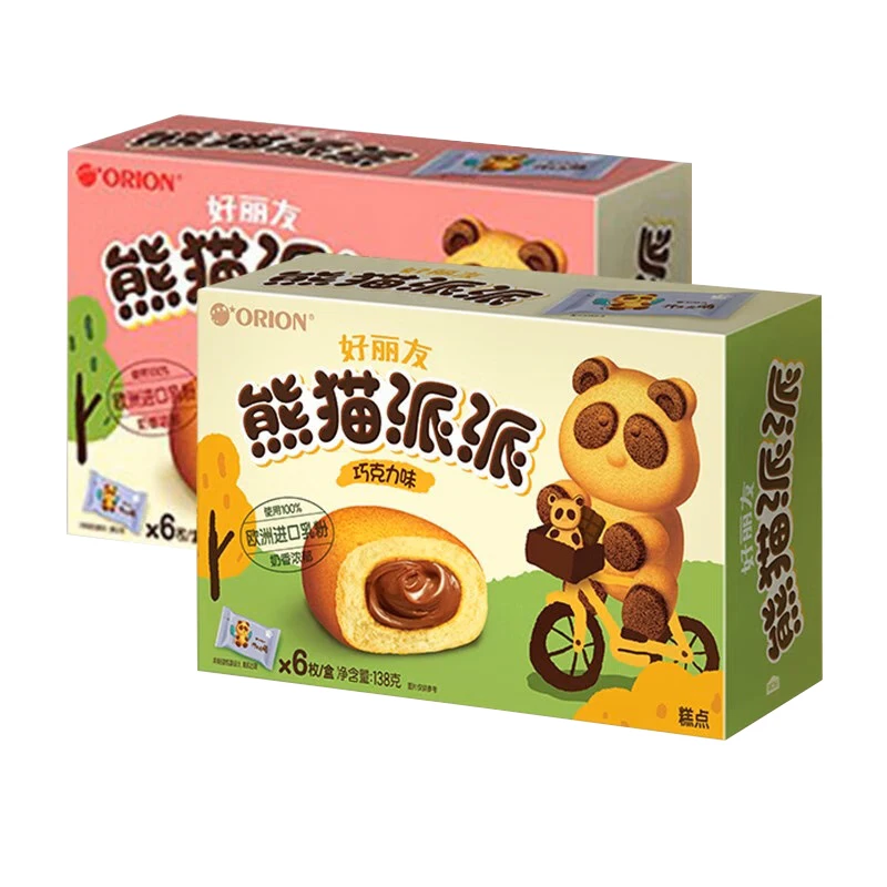 Питательный завтрак закуска панда пирог торт шоколадный вкус клубника 6 упаковок 138