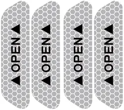 Have Stock 4Pcs car door sticker car with reflective warning tape to open the reflective sticker
