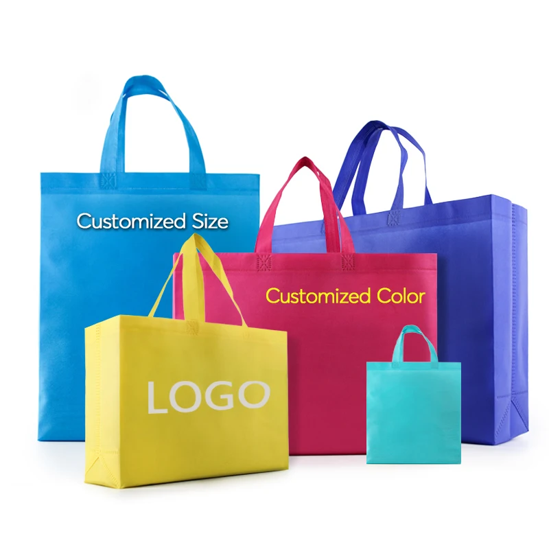 Private Label Non Woven Tote Bag Wholesale Portable Shopping Bags Reusable Eco Friendly Drawstring Non-woven Custom Logo Ecobags