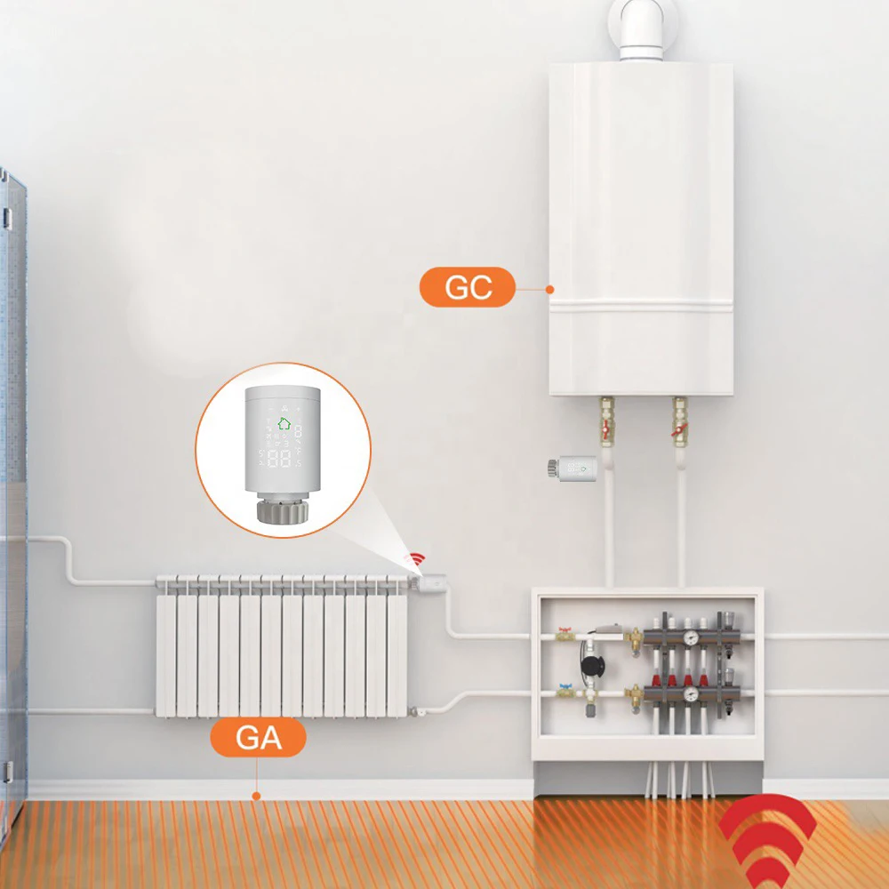 HY368 room radiator underfloor water heating programmable system timer smart life tuya wifi ZigBee thermostatic TRV