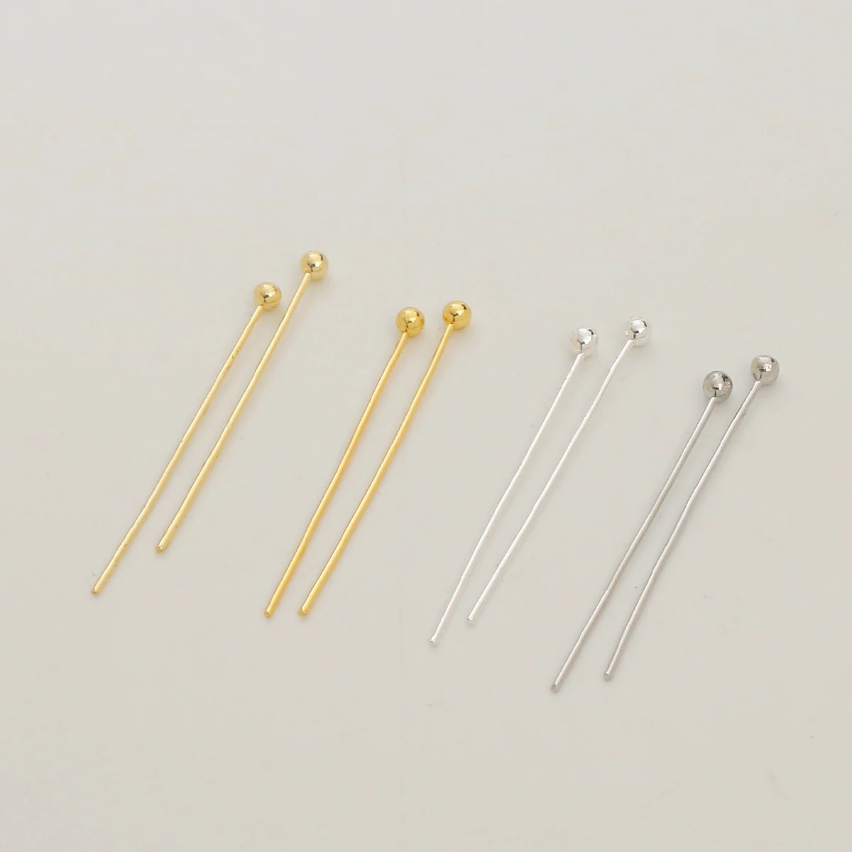 Brass beading needles 14k gold plated pins for Jewelry making supplier Real gold color preserving Ball Can wear pearls Head Pin