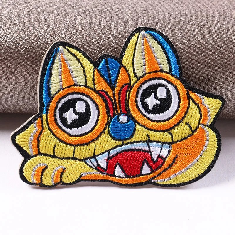 Round pink Customized Embroidered logo Badges Patches
