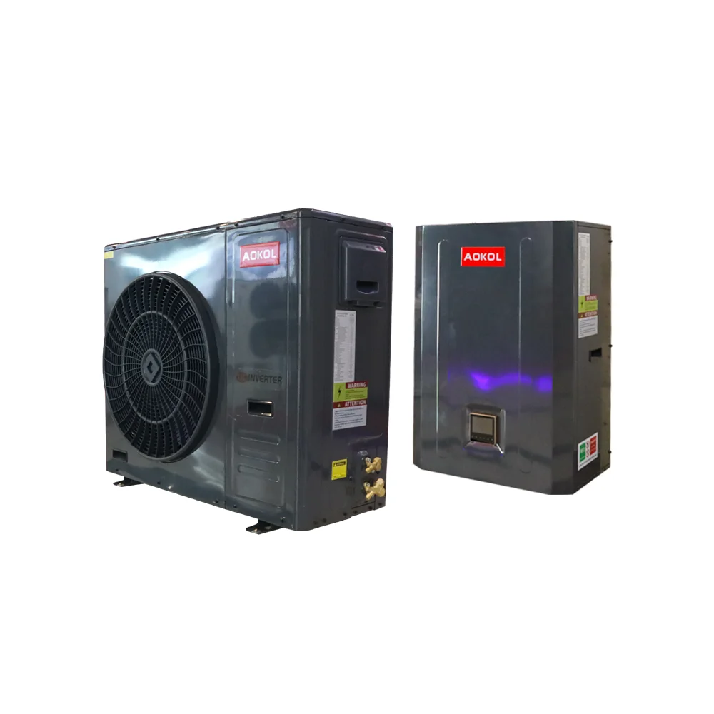AOKOL OEM Factory 8kW 10kW Air to Water Split Air to water Heat pump R32 gas Erp A+++ app smart control China heat pump