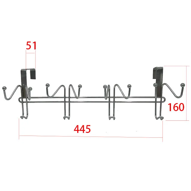 home furniture metal over the door hook  jacket tie belt towel clothes hanger with 4 hooks