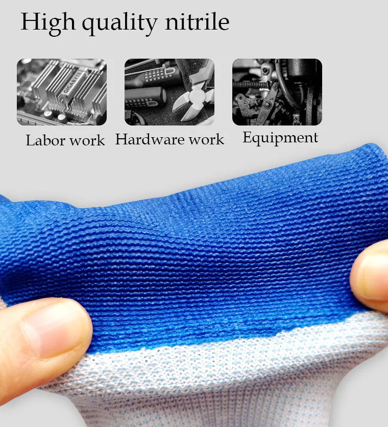 Construction Gloves Disposable Protective  Nitrile and Rubber Gloves For  Men Work Gloves