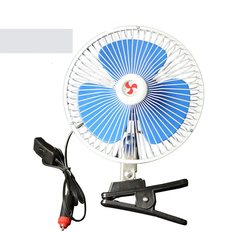 8-inch fully enclosed moving head truck fan cigarette lighter interface with clip car fan