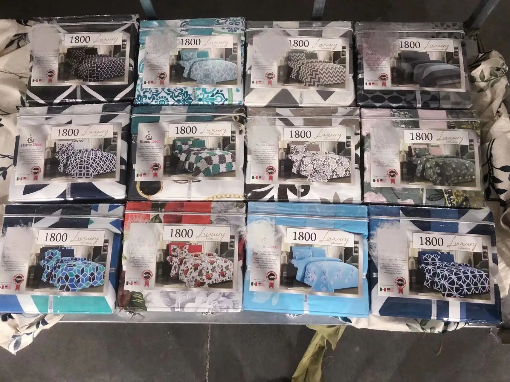 1800 series printed 4pc/6pc bedding sheet set whole sale