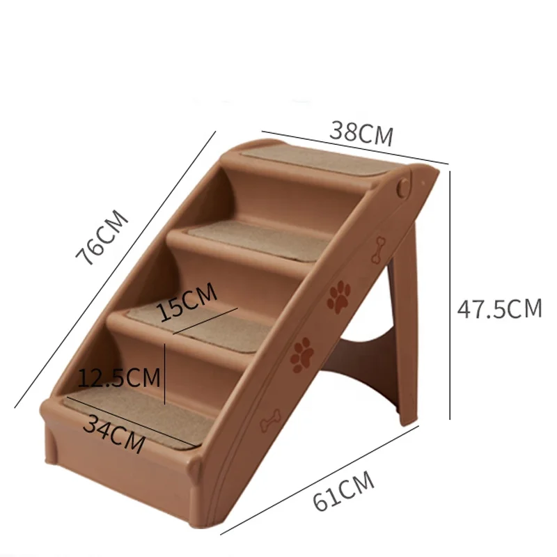
Hot Sale Lightweight Small Portable Pet Furniture Three Step Durable Safety Plastic Pet Dog Stairs Folding 