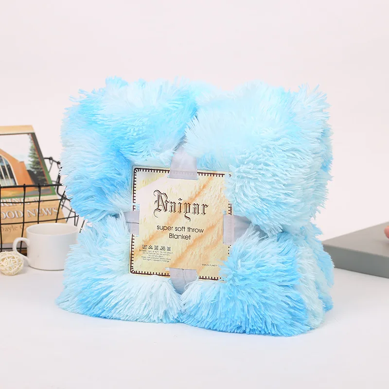 Songmai PV Plush Fleece Long Pile Solid Color Blanket, Throw Cozy Couch Blanket, Plush Super Soft Blanket