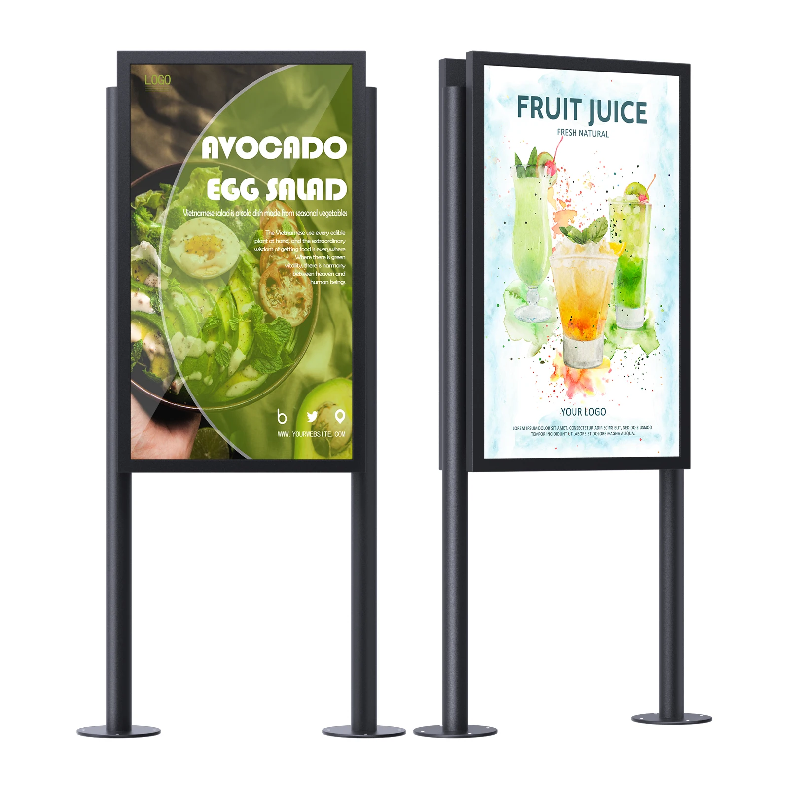 Full color high brightness signs Floor Stand interactive Kiosk Double-Sided Digital Signage Outdoor display