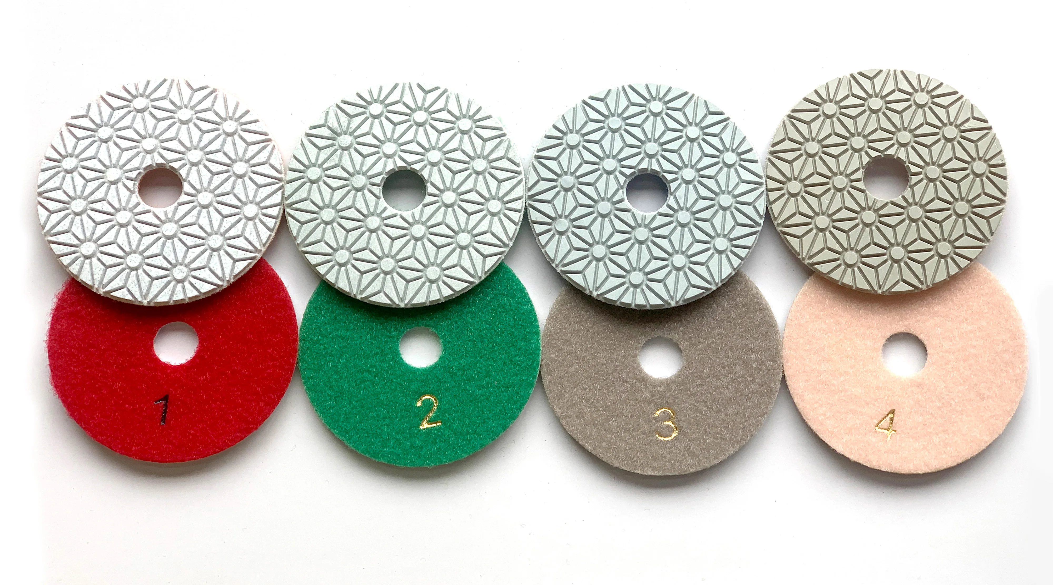 LITTLE ANT 4-step 3-step Flower Wet Polishing Pad Flexible Diamond for Stone Marble Granite Terrazzo Limestone Concrete Clean