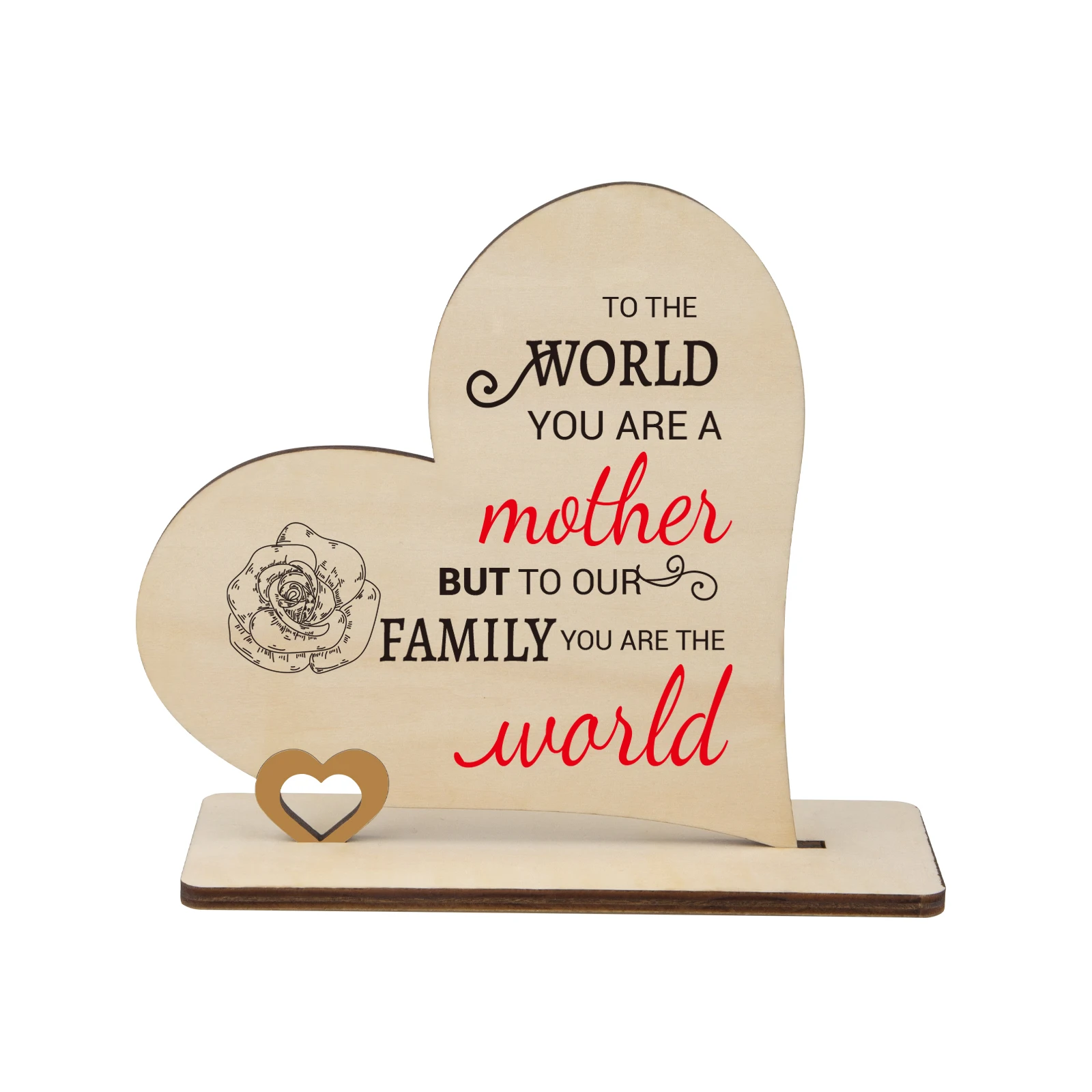 Деревянная табличка в форме сердца для мам, подарок, выгравированное сердце, значок, домашний декор, орнамент на день матери, день рождения, День благодарения, сувенир
