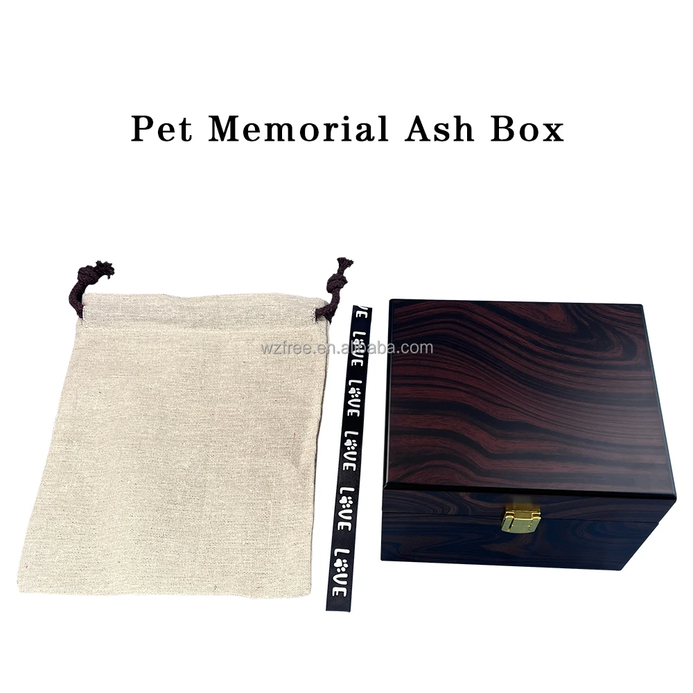 Ready To Ship Pet Memorial Ash Box Urn Big And Small Item Storage Box With Ribbon And Canvas Bag Souvenir Funeral Supplies