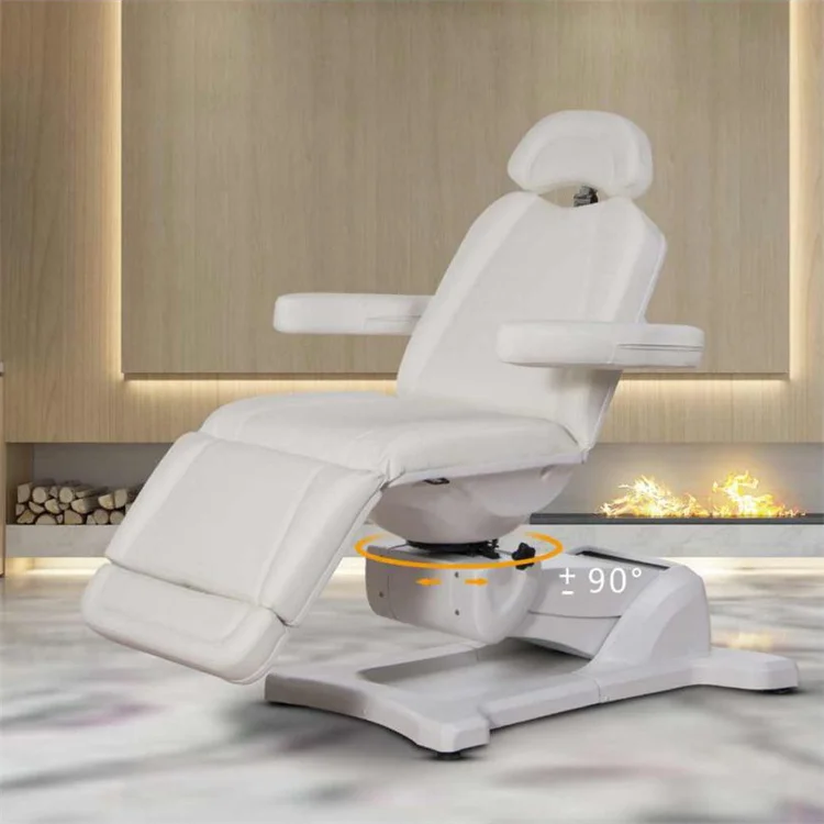 Kisen Luxury Massage Tables Salon Furniture White Beauty Bed Electric Facial Eyelash Chair 5 Motors for Spa Beauty Salon
