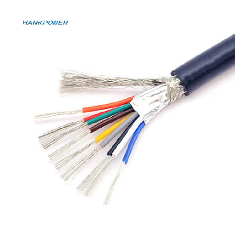 9 Core Shielded Wire Braided Aluminum Foil 9 Cores 28 26 24 22 20 18 AWG US Standard 2464 Shield Cable