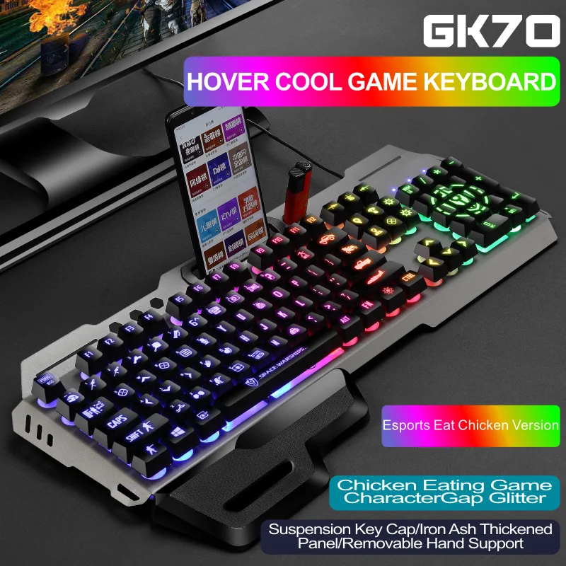 Best Sell Desktop 104 Keys With Hand Rest Waterproof Mechanical Gaming Keyboard