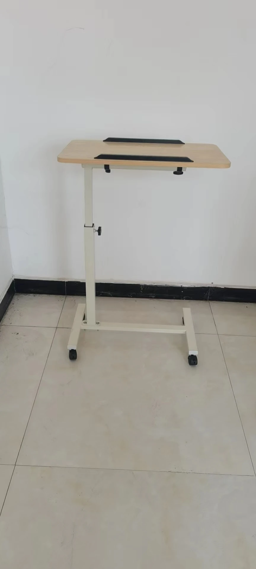 Hospital use nursing bedside table removable patient dining table board medical height adjustable lift board with brake