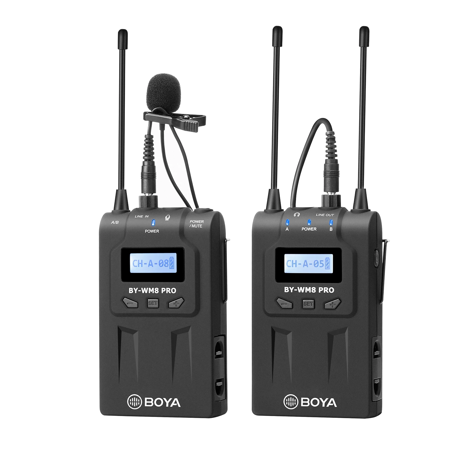 BOYA BY-WM8 PRO-K1-K4 UHF Collar Mic lavalier Portable Mini Wireless Microphone For News Reporter Camera Smartphone