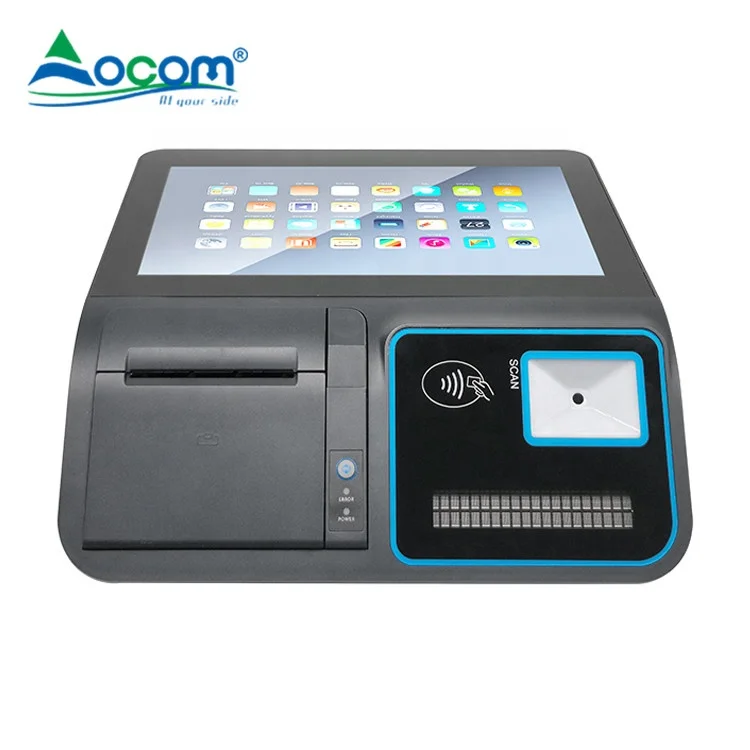 11.6 Inch All In One Android/Windows NFC Card Reader Bar-Code Scanner Desktop POS Terminal With High Speed Thermal Printer