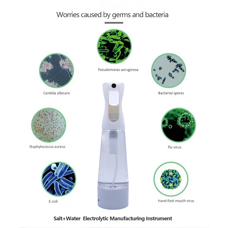 
Portable homemade hypochloric acid disinfector water generator bottle sprayer machine for home cleaning 
