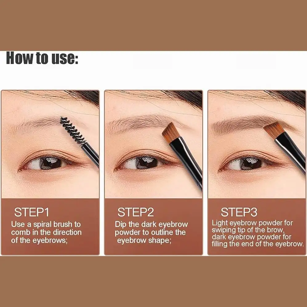 Custom Logo Vegan High Pigment Matte Brow Shadow Eyebrow Powder Palette Cruelty Free Wax Powder Brow Palette