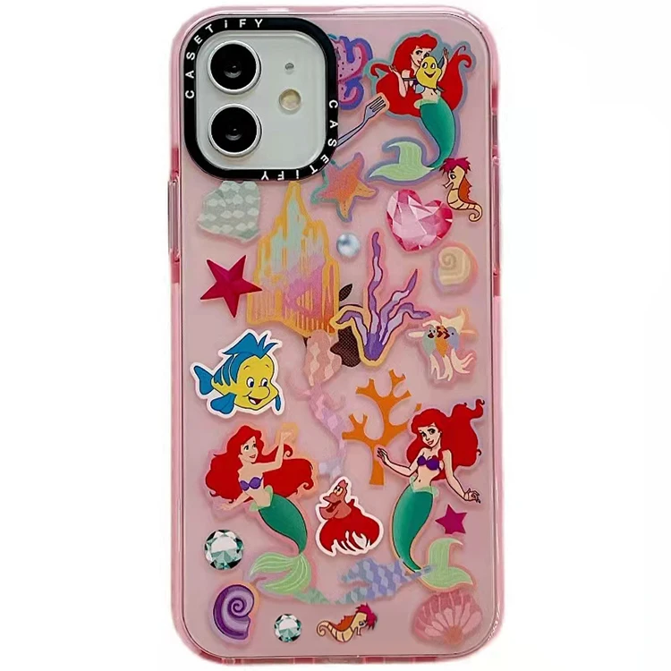 2022  Cartoon Cute Princess Pretty Girl Phone Case Cover for iphone13 12 11 Pro max TPU Transparent Clear Housing