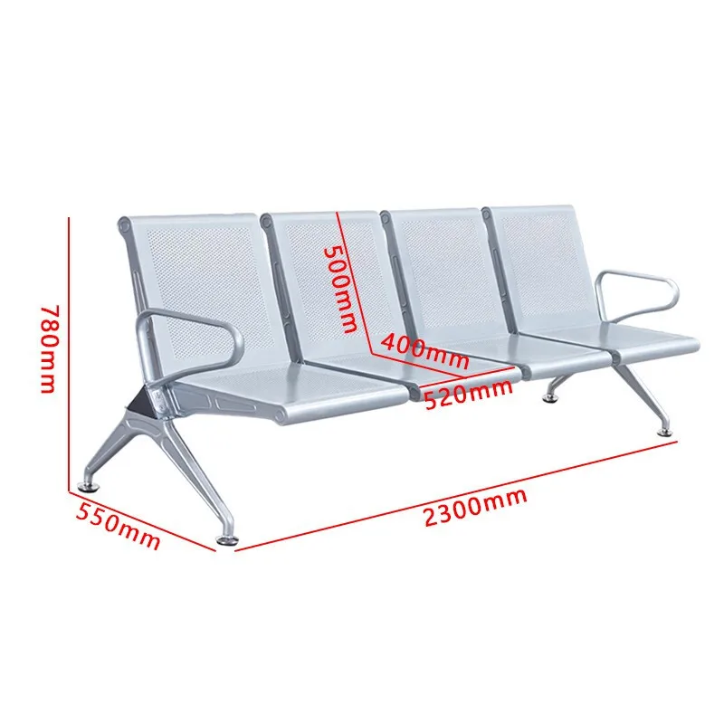 Wholesale Office Furniture Stainless Steel Waiting Chair Airport Back Hall Public Row Hospital Reception Waiting Chairs