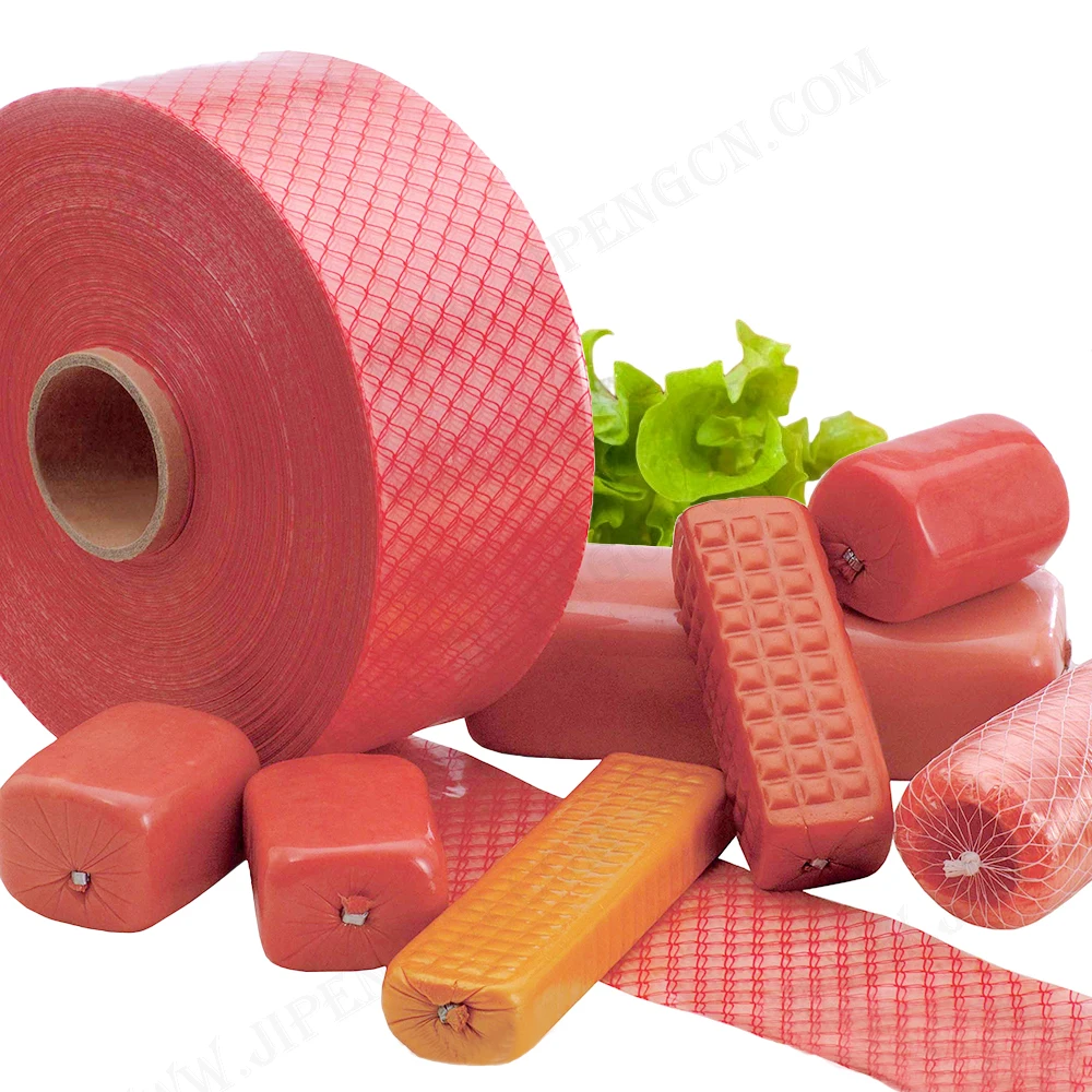 JIPENG Nylon Print artificial shrinkable plastic sausage casing for boiled steamed sausage